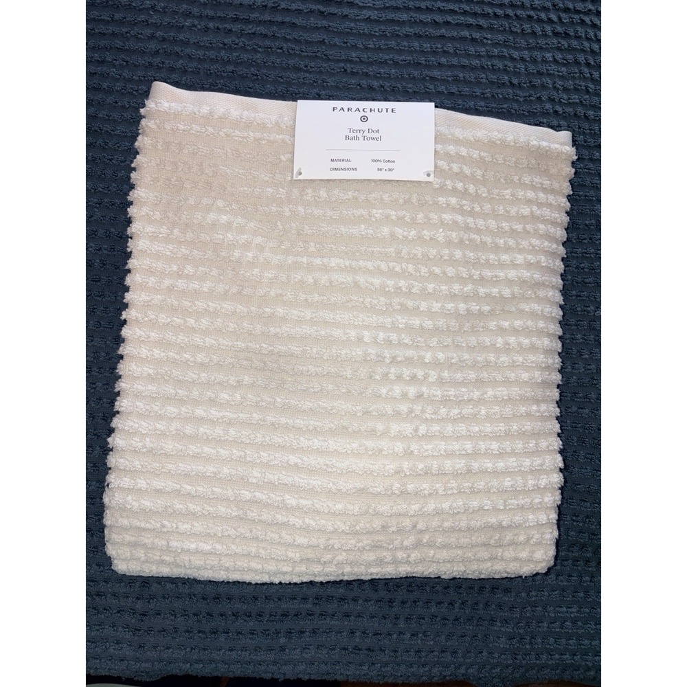 Parachute Brand Terry Dot Bath Towel in Parchment - 100% Cotton